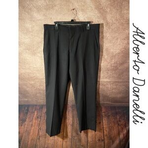 Alberto Danelli Men’s black flat front dress pants-36” waist-EUC